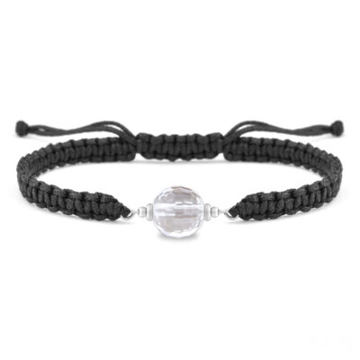 Bracelet acier et cristal de roche