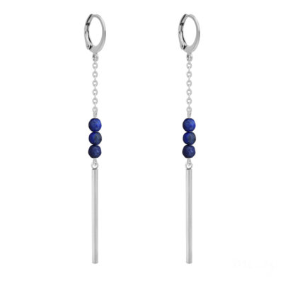 Boucles d’oreilles acier et Lapis Lazuli