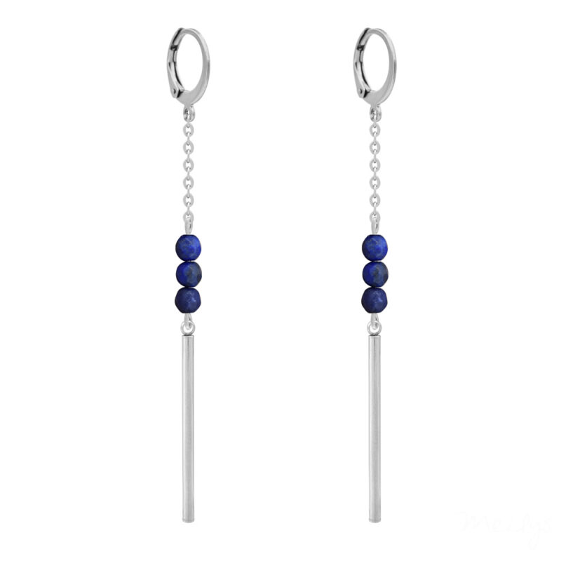 Boucles d’oreilles acier et Lapis Lazuli
