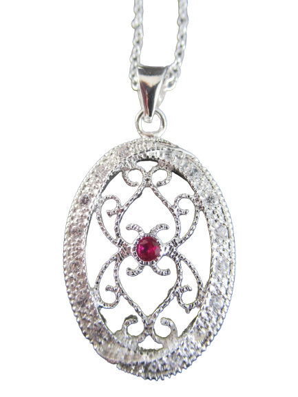 Parure, ensemble, set, boucles d'oreilles, chaîne et pendentif filigranés