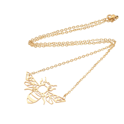 Collier abeille, en acier doré
