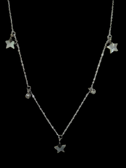 Collier étoile nacrée en acier