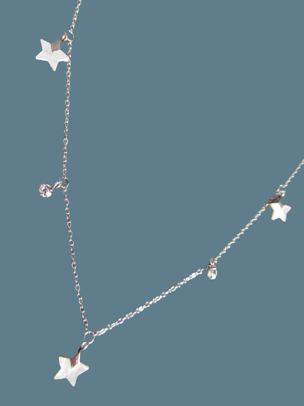 Collier étoile nacrée en acier